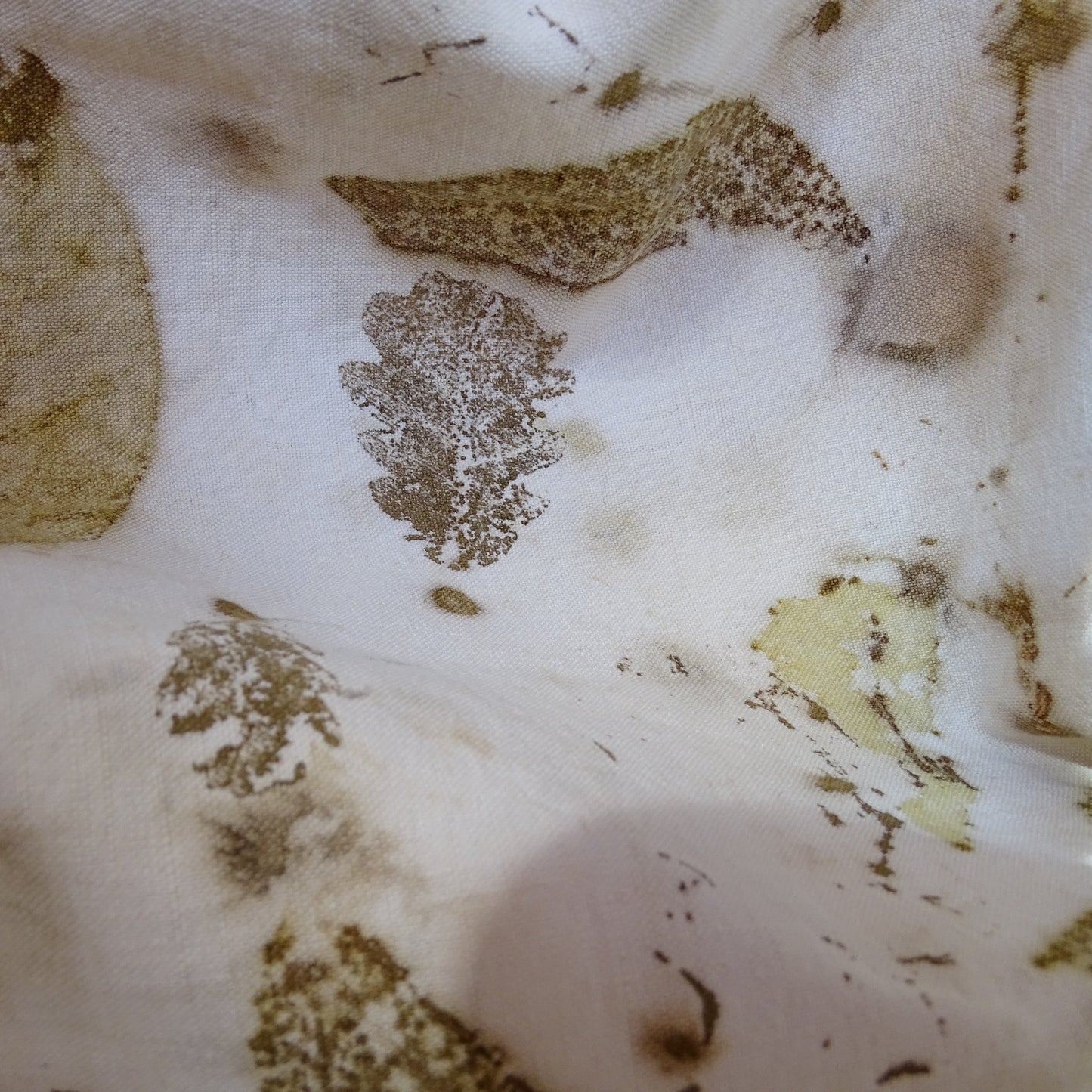 Cabas Lin Ancien Upcyclé Eco-Print Végétal – Pièce Unique Provence